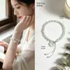 Nuevo Pulsera Tejida a Mano de Ágata Natural Estilo Chino para Mujer, Joyería de Pulsera de Ágata de Nube Auspiciosa Estilo Chino para Buena Suerte