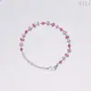 Pulseira Rosa com Zircônia de Rosa Cruzada Europeia e Americana Joias de Aço Inoxidável Elegante Joias Galvanizadas do Oriente Médio Dubai para Meninas