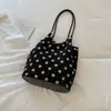 Bolso tote de lunares estilo coreano nuevo 2026, gran capacidad, moda retro, estilo relajado, casual, chic y adecuado para ir al trabajo