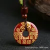 Colgante de Buda Nacimiento de los Doce Signos del Zodíaco con Sello Dorado de Arena de Cristal de Alto Contenido, Colgante de las Ocho Deidades Guardianas de Cinabrio, Fuente de Suministro para Transmisiones en Vivo