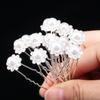 Accesorios Nupciales Horquilla Sencilla de Flor y Perla en Forma de U para Niñas Horquilla Pequeña para el Cabello Pin Cobertor para el Cabello Tocado Comercio Exterior Transfronterizo
