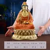 Estatua de Cobre Coloreado del Bodhisattva Guanyin Sentado de Venta Caliente para el Hogar, Sala de Estar, Adoración en el Templo, Guanyin Sentado en Loto Estatua de Cobre, Estatua de Buda para Interiores