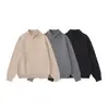 Yidao Vintage Otoño 2026 Nueva Colección: Suéter de punto estilo japonés, minimalista, de color sólido, diseño asimétrico con cuello