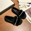 Sapatos Felpudos Plus Size para Pés Largos Sapatos Femininos Mocassins 2026 Chegada Nova de Inverno Veludo Plus Outer Wear Solado Macio Sapatos de Algodão Confortáveis