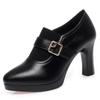 Sapatos Femininos Elegantes de Corte Profundo para Mulheres de Meia-Idade e Idosas, Sapatos Versáteis de Cor Sólida com Salto Alto para Mulheres Baixas, Novos Modelos de Sapatos Femininos de Primavera e Outono 2026