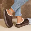 2026 Invierno Nuevo Zapatos de Algodón con Felpa para Mujer Calzado Exterior Suela Plana Botas de Nieve Cálidas Suela Gruesa Zapatos Casuales para Mujer Venta al por Mayor Dropshipping