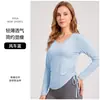 Cubierta deportiva para yoga para mujer, transpirable y de secado rápido, top de entrenamiento para fitness y running, camiseta atlética holgada de manga larga para uso en exteriores