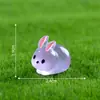 Paisagem em miniatura, criativa e fofa, figura de coelho rechonchudo que brilha no escuro, acessório de decoração de jardim de musgo DIY, pequeno enfeite