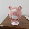 Bonito Sombrero con Protección Auditiva para Bebé Unisex, Gorro de Punto Adorable con Orejas de Oso Estilo Coreano, Sombrero Infantil Cálido a Prueba de Viento para Otoño e Invierno