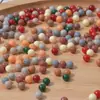 Contas avulsas de vidro pintado vintage em tons terrosos, contas de vidro de cor sólida para pulseiras, colares e acessórios de joalheria DIY feitos à mão