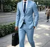 Conjunto de traje para hombre, corte ajustado formal de negocios para jóvenes profesionales, conjunto de dos piezas para entrevistas de trabajo, atuendo de novio, ropa profesional