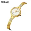 Relógio de Pulso Estilo Pulseira de Alto Padrão Mokaga Alto Valor Estético Diamante Incrustado À Prova d'Água Temperamento Pequeno Mostrador Redondo Simples Pulseira Feminina Relógio a Quartzo
