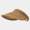 Sombrero de Paja de Verano para Exteriores para Mujer, Transpirable Hueco Protección UV Portátil Sombrero de Sol, Diadema Casual sin Borde