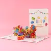 Tarjeta de Felicitación de Pastel de Cumpleaños 3D Estéreo Ins de Gama Alta Creativa Escultura de Papel Plegable Tarjeta de Bendición Tarjeta de Regalo de Cumpleaños