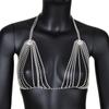 Joias explosivas transfronteiriças europeias e americanas personalidade moda oca sexy rede de pesca diamante sutiã corrente corporal