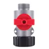 Accesorio conector para pistola rociadora de riego de jardín, válvula de control de flujo de agua de aluminio, accesorio de interfaz unidireccional para aspersor de manguera para césped