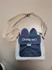 Bolsa Transversal K-Style de Estudante Fofa para Menina Bolsa Pequena Feminina Estilo Japonês Harajuku Estampa de Letra Bolsa de Lona para Garota Suave