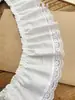 Tecido de Algodão Branco 9cm Roupas para Animais de Estimação Saias Bordas de Cortina Renda Plissada Acessórios
