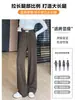Pantalones de lana de espiga de pierna ancha para mujer, nuevo estilo otoño/invierno 2026, pantalones casuales suaves de pierna recta fluidos que estilizan