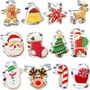 Conjunto de 12 Peças de Moldes para Biscoitos de Natal Cortador de Aço Inoxidável Tema de Feriado Faca para Biscoitos e Lanches
