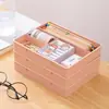 Caja de Almacenamiento de Escritorio para Clasificar y Organizar Joyería, Cajón de Plástico Apilable con Compartimentos y Almacenamiento Integrado para Papelería y Cosméticos