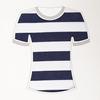 Playera Casual de Algodón Puro Personalizada con Rayas Teñidas con Hilo, Algodón con Lycra, Tejido de Punto, Ropa para el Hogar, Algodón Colorido Liso Tejido de Punto