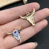 Venta caliente transfronteriza 12 colgantes de aleación con cabeza de vaca impresa de Halloween para pendientes, collares, llaveros, accesorios de joyería DIY