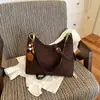 Bolsa de ombro única de cor sólida de grande capacidade para usar na transversal, estilo preguiçoso para o trabalho, bolsa de axila moderna, simples, da moda, estilosa