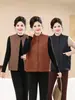 Novo Colete Estilo Chinês Feminino Outono Inverno Com Veludo Espesso Para Meia-Idade e Idosos Mãe Roupas Botões Estilo Chinês Colete Quente Tamanho Grande