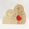 Adornos de Pingüinos de Pareja de Madera, Manualidades para Decoración del Hogar, Regalos de San Valentín, Souvenirs Rusos