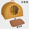 Gaiola de gato portátil de imitação de Rattan em estoque para atacado, ninho de gato de mão, bolsa de gato, casa de gato fechada, abrigo de gato, espaço grande, respirável
