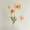 Flores de Amapola Artificiales Plantas Verdes Realistas con Terciopelo Accesorios para Fotografía Adornos de Decoración para el Hogar Venta al por Mayor Bodas Flores de Amapola Falsas