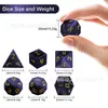 Juego de Mesa Dungeons and Dragons Dados Set de 7 Piezas Dados de Juego Multifacéticos Dnd Rpg Dados Ojo de Gato Morado