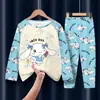 Pijama para niños transfronterizo para niñas de primavera y otoño, traje delgado de manga larga para niños, ropa de casa de verano para niñas pequeñas