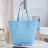 Bolsa de Plástico Trançado Moda Casual Novo Estilo Fresco Cesta de Legumes de Mão Tecida à Mão Grande Capacidade Bolsa de Praia para Feriado