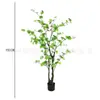 Adorno de Planta Artificial Campanilla Colgante Verde, Decoración Minimalista Nórdica para Sala de Estar, Entrada, Tienda, Árbol Falso de Pie de Gama Alta en Maceta