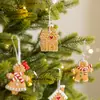 Venta Caliente Colgante de Hombre de Jengibre Navideño Linda Niña Niño de Jengibre Casa de Jengibre Colgante de Decoración para Árbol de Navidad
