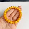 Cordón de Mano de Cuentas Viejas de Cera de Abeja Optimizada Espaciador Esmerilado de Cera de Abeja Vieja Cáscara de Naranja Flor Vieja de Cera Ámbar Báltico Anillo Único