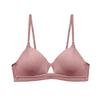 0054 Sutiã Fino com Textura Canelada Francesa, Sem Costura, Estilo Europeu e Americano, Lingerie Sexy, Simples e Confortável para Mulheres