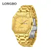 Reloj Longbo comercio exterior transfronterizo superventas reloj para hombre esfera octogonal moderno de negocios impermeable correa de acero reloj de cuarzo