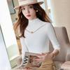 2025 Novo Outono Estilo Coreano Tricotado Slim Manga Longa Tops Camisetas Femininas Pequenos Conjuntos com Camisetas Básicas de Alta Elasticidade