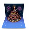 Cartões de Cumprimento de Aniversário Luminous Estéreo 3D Transfronteiriços Estilo Cartões de Cumprimento Feliz Aniversá
