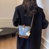 Bolsa Saco para Mulheres 2026 Nova Bolsa Outono e Inverno Design de Nicho Bolsa Feminina Cor de Alto Padrão Color-Blocking Retrô Mais Vendida Bolsa Transversal