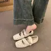 Zapatos de tacón bajo de estilo francés retro de lunares de punta cuadrada para otoño temprano 2026, zapatos de estilo coreano para mujer, nuevos zapatos Mary Jane, zapatos de ballet