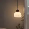 Lámpara Colgante de Mesita de Noche para Dormitorio, Lámpara de Barra de Lujo Ligero Retro de Latón y Madera Maciza de Nogal Negro, Lámpara Colgante Pequeña de Gama Alta Estilo Japonés para Casas de Huéspedes