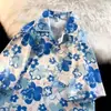 Camisas de Manga Corta de Verano Unisex Modernas Ins Retro Japonés Casual Holgadas Hawaianas Florales Estilo Pareja