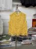 Chal sin mangas bordado de dos piezas falsas 2025 Verano Estilo Coreano Holgado Aspecto Adelgazante Color Sólido Casual Cuello Redondo Camiseta de Mujer Moderna