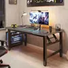 Mesa de jogos com padrão de fibra de carbono preta personalizada para uso doméstico, mesa para computador de mesa, mesa de estudo para estudantes, mesa de jogos para transmissão ao vivo de streamer