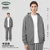 Ropa para Hombre Ckx Felpa Gruesa Forrada de Polar de Peso Pesado 350g Niebla Estilo Americano 19 Colores Sudadera con Capucha Holgada de Doble Cremallera