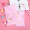Bolsa de almacenamiento creativa cuenta de mano corazón de niña accesorios tarjeta agitadora lentejuelas A5/A6 libro de cuentas de mano bolsa con cremallera de hojas sueltas